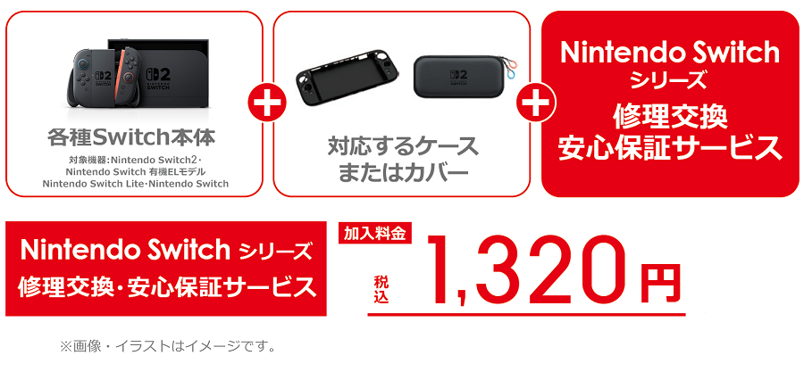 Nintendo Switchシリーズ修理交換・安心保証サービス 加入料金 税込1,320円